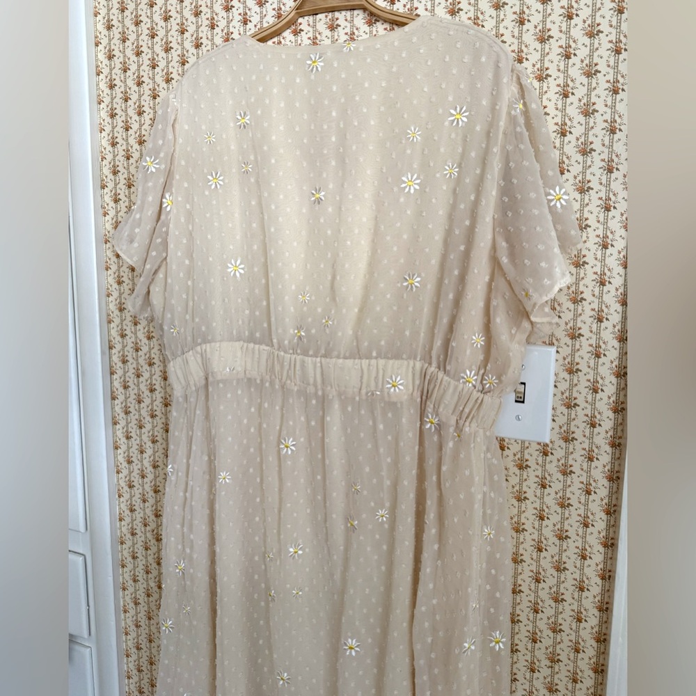 Love Olive Co Timeless Beauty Swiss Dot Floral Embroidered Maxi Dress | 3X - Picture 6 of 9